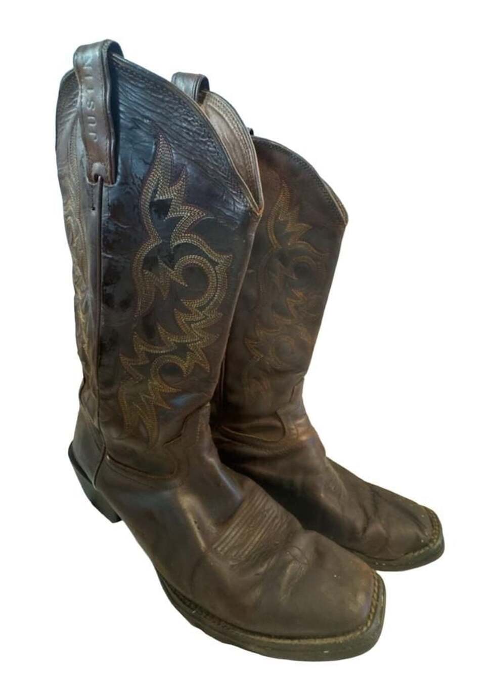 Justin Boots Mens Brown Leather Western Pull On Square Toe Boots size 9.5